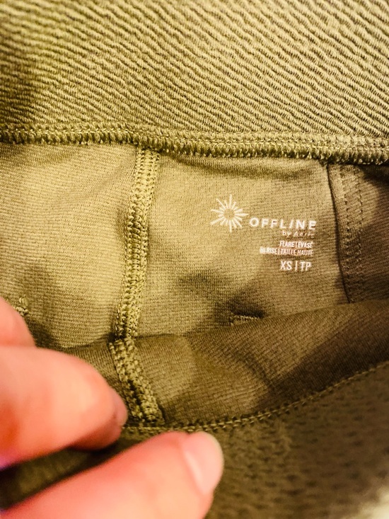 Offline By Aerie Women M Olive Green PartyFavor High Waisted Flare Legging - Picture 6 of 6